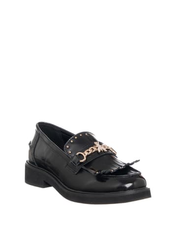 Patrizia Pepe Skórzane mokasyny w kolorze czarnym
