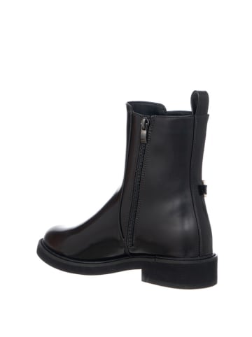 Patrizia Pepe Skórzane botki w kolorze czarnym