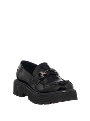 Patrizia Pepe Skórzane mokasyny w kolorze czarnym