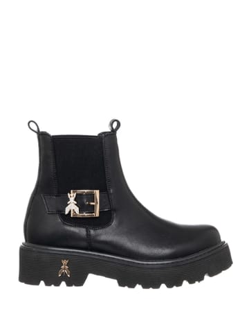 Patrizia Pepe Skórzane sztyblety w kolorze czarnym