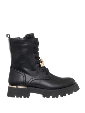 Patrizia Pepe Skórzane botki w kolorze czarnym