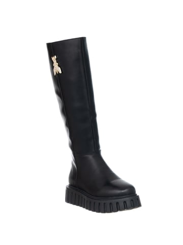 Patrizia Pepe Skórzane kozaki w kolorze czarnym