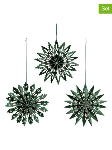 G. Wurm Zawieszki dekoracyjne (12 szt.) "Snowflake" w kolorze zielonym - Ø 10 cm