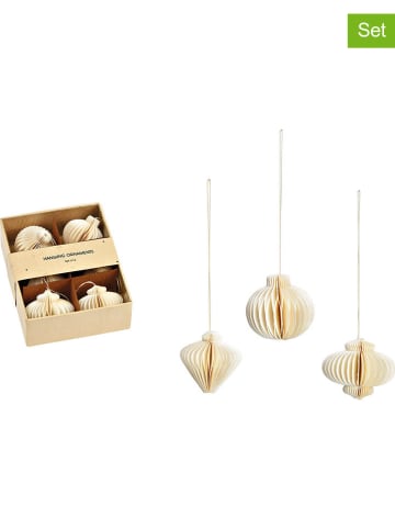 G. Wurm 6-delige set: decoratieve hangers wit - Ø 4 cm