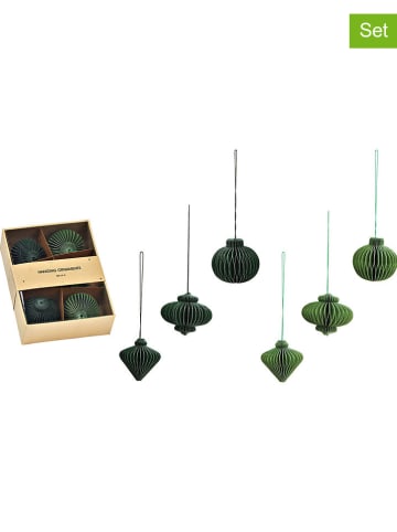 G. Wurm 6er-Set: Dekohänger ''Honeycomb'' in Grün - Ø 4 cm