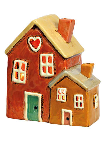 G. Wurm Świecznik "House" w kolorze jasnobrązowym - 14 x 15 x 8 cm