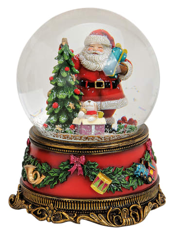 G. Wurm Kula śnieżna "Santa Claus" w kolorze czerwono-zielonym - wys. 15 x Ø 11 cm