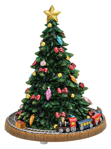 G. Wurm Muziekdoos "Kerstboom" groen - (H)18 x  Ø 15 cm