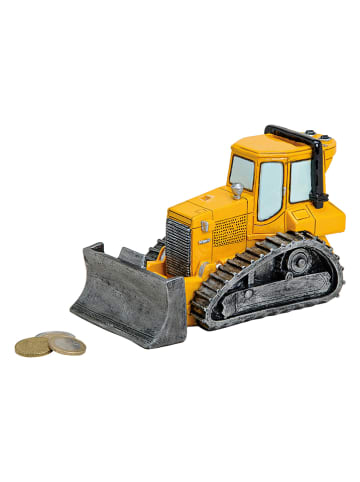 G. Wurm Spaarpot "Bulldozer" geel - (B)17 x (H)11 x (D)8 cm