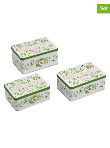 G. Wurm Pojemniki (3 szt.) "Merry Christmas" w kolorze biało-zielonym