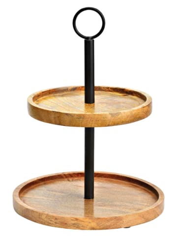 G. Wurm Etagère lichtbruin/zwart - (H)31 x Ø 25 cm