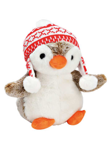 G. Wurm Decoratief figuur ''Pinguin'' wit/bruin/rood - (B)24 x (H)28 x (D)18 cm
