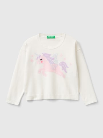 Benetton Sweter w kolorze białym