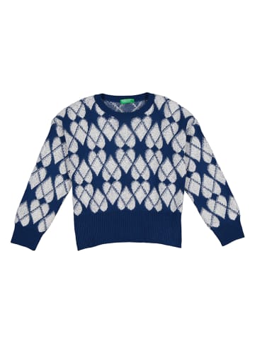 Benetton Trui donkerblauw/wit