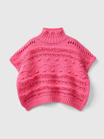 Benetton Ponczo w kolorze różowym