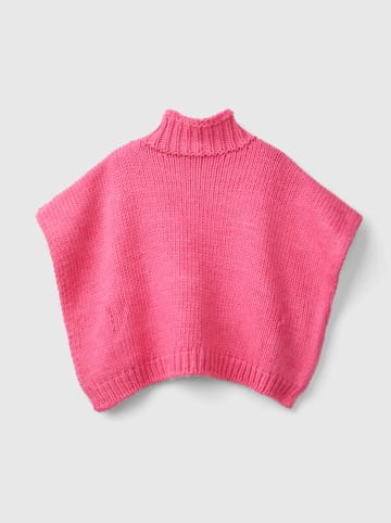 Benetton Ponczo w kolorze różowym