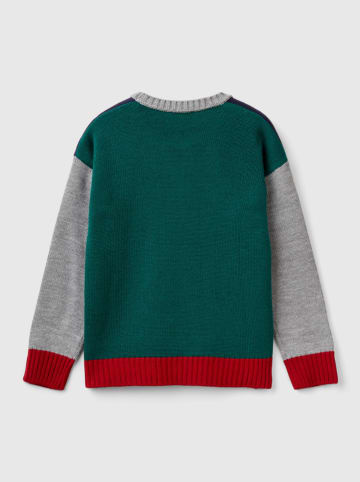 Benetton Trui donkerblauw/groen/grijs