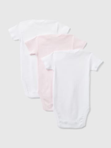 Benetton Body (3 szt.) w kolorze biało-jasnoróżowym