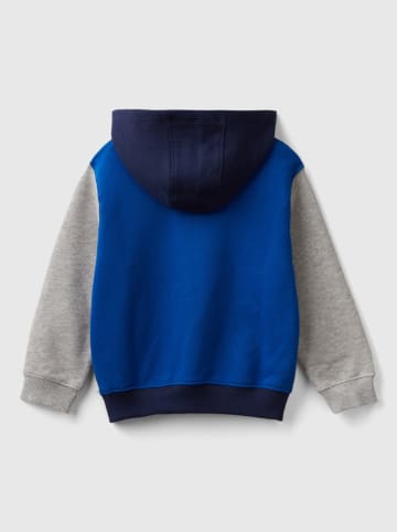 Benetton Hoodie in Blau/ Grau