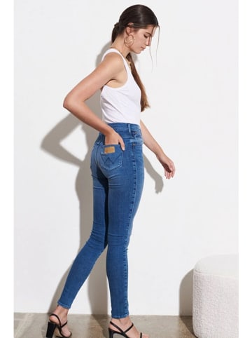 Wrangler Dżinsy "Heath" - Skinny fit - w kolorze niebieskim