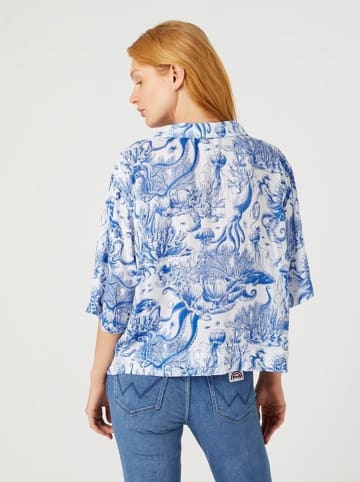 Wrangler Bluzka w kolorze niebiesko-białym