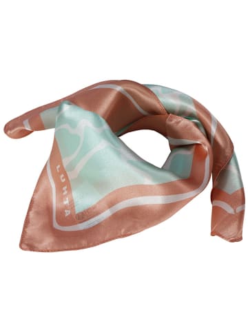 LUHTA Jedwabny szal "Nakolinna" w kolorze turkusowo-jasnoróżowym - 53 x 53 cm