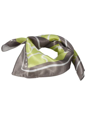 LUHTA Jedwabny szal "Nakolinna" w kolorze zielono-beżowym - 53 x 53 cm
