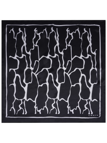 LUHTA Jedwabny szal "Nakolinna" w kolorze czarno-białym - 53 x 53 cm