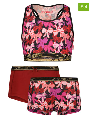 Vingino 3-delige ondergoedset rood/roze
