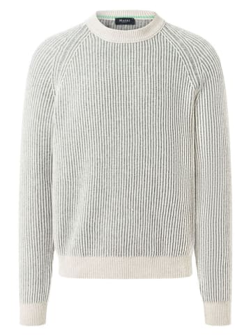 Maerz Muenchen Wollpullover in Weiß/ Blau