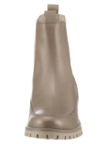 Heine Leder-Chelsea-Boots in Taupe