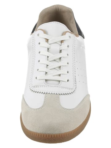 Heine Leren sneakers wit/blauw