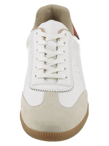 Heine Leren sneakers wit/rood