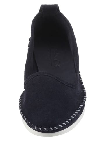 Heine Leren instappers donkerblauw