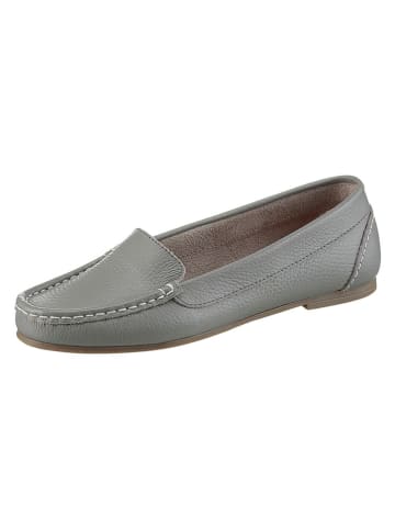 Heine Leder-Slipper in Grau