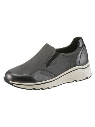 Heine Leder-Slipper in Grau