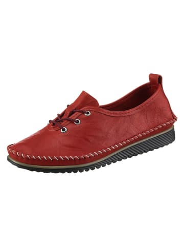 Heine Leder-Schnürschuhe in Rot