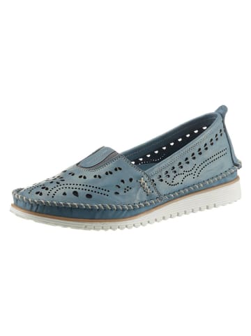 Heine Leder-Slipper in Blau