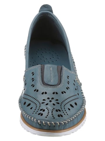 Heine Leder-Slipper in Blau