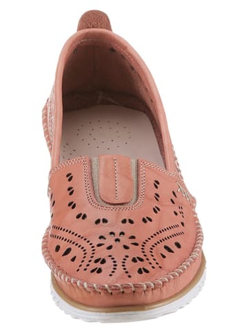 Heine Leder-Slipper in Koralle