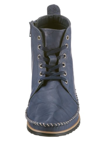 Heine Skórzane botki w kolorze granatowym