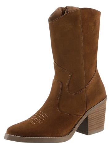 Heine Leder-Stiefeletten in Hellbraun