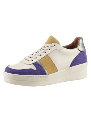 Heine Leder-Sneakers in Dunkelblau/ Hellbraun/ Weiß