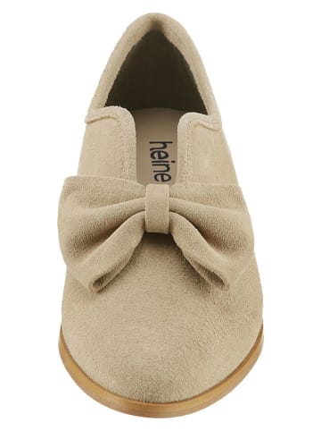 Heine Leder-Slipper in Beige