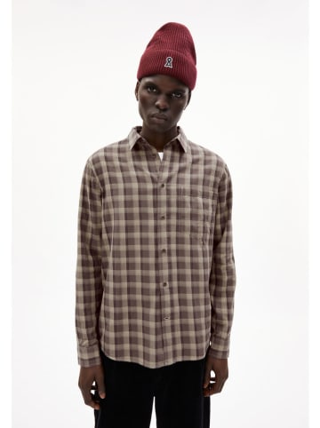 armedangels Hemd "Noaamos" in Beige/ Hellbraun