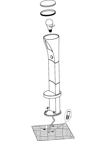 ABUS Buitenlamp "Propenda" antraciet - (H)103,5 cm