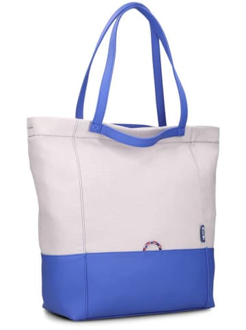 Zwei Shopper "Fiorella FI200" in Weiß/ Blau - (B)44 x (H)38 x (T)19 cm