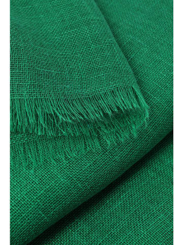 TATUUM Lniany szal "Lambi" w kolorze zielonym - 180 x 50 cm