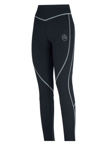 LA SPORTIVA Legginsy funkcyjne "Instant" w kolorze czarno-turkusowym