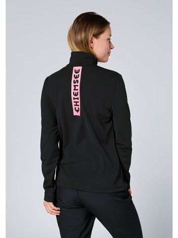 Chiemsee Fleecepullover in Schwarz/ Rosa